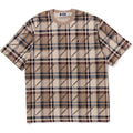 A BATHING APE LOGO CHECK PATTERN TEE MENS