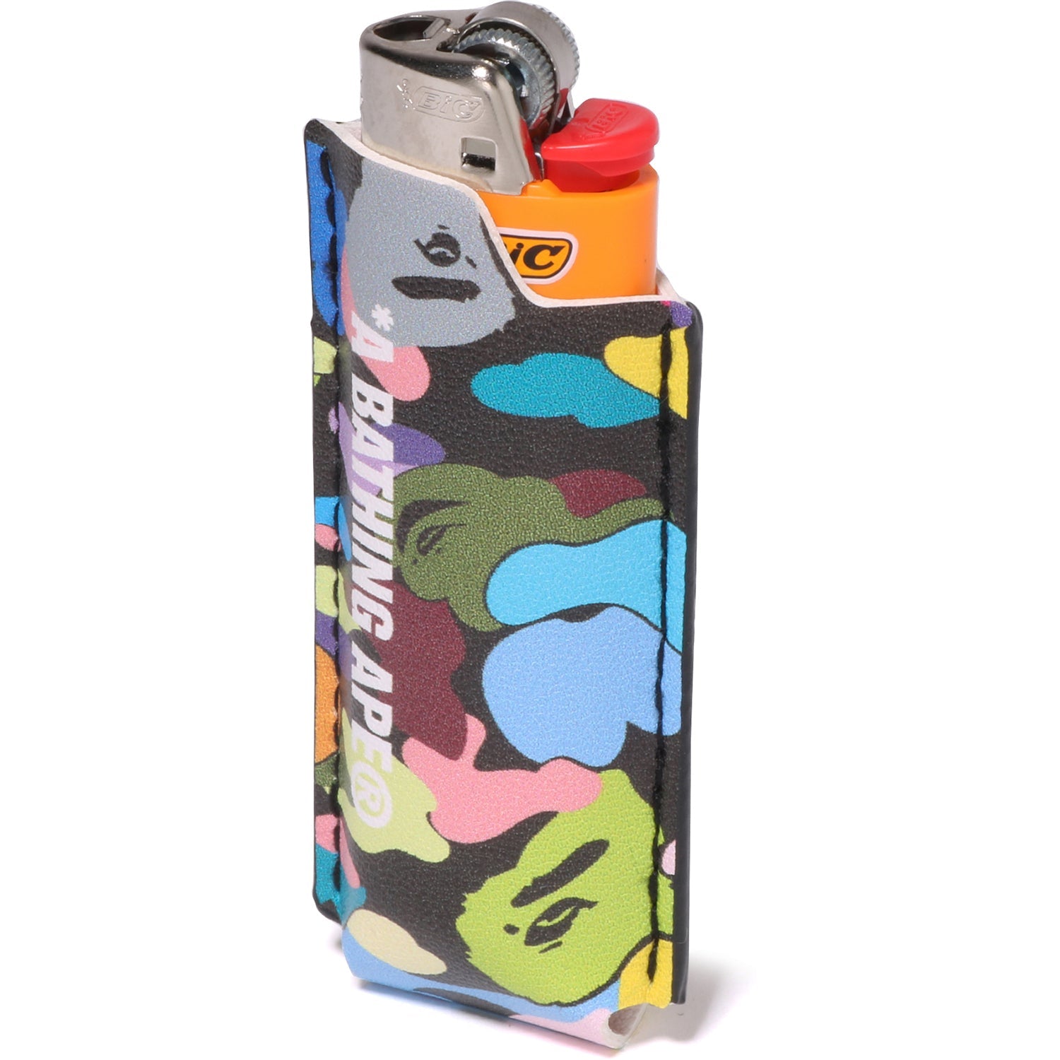 MULTI CAMO LEATHER LIGHTER CASE