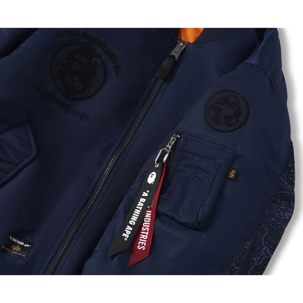 BAPE X ALPHA INDUSTRIES MA-1 JACKET MENS