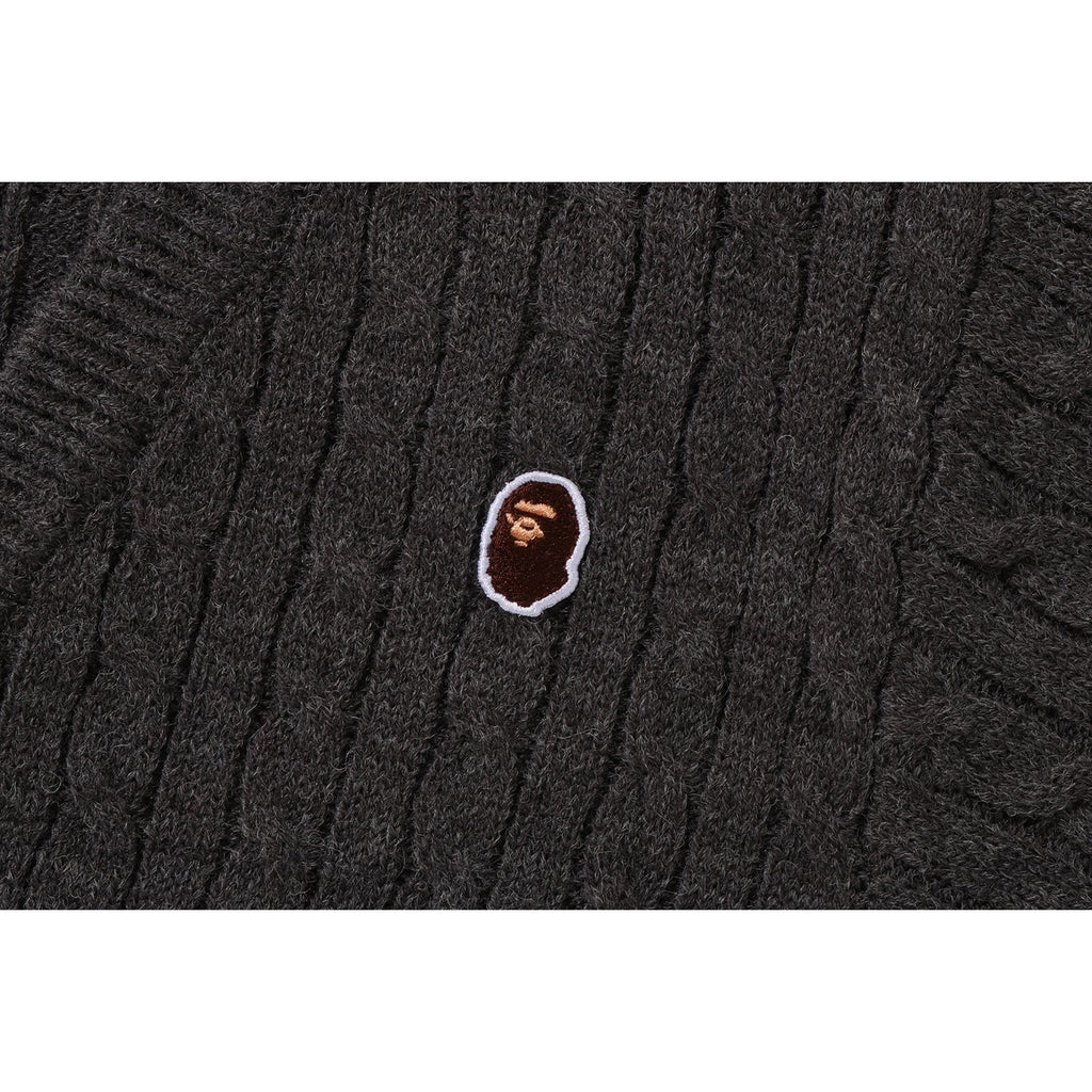 CABLE CROPPED KNIT CARDIGAN LADIES