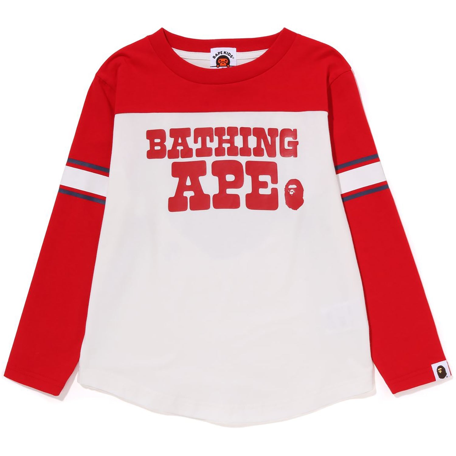 BATHING APE FOOTBALL L/S TEE KIDS