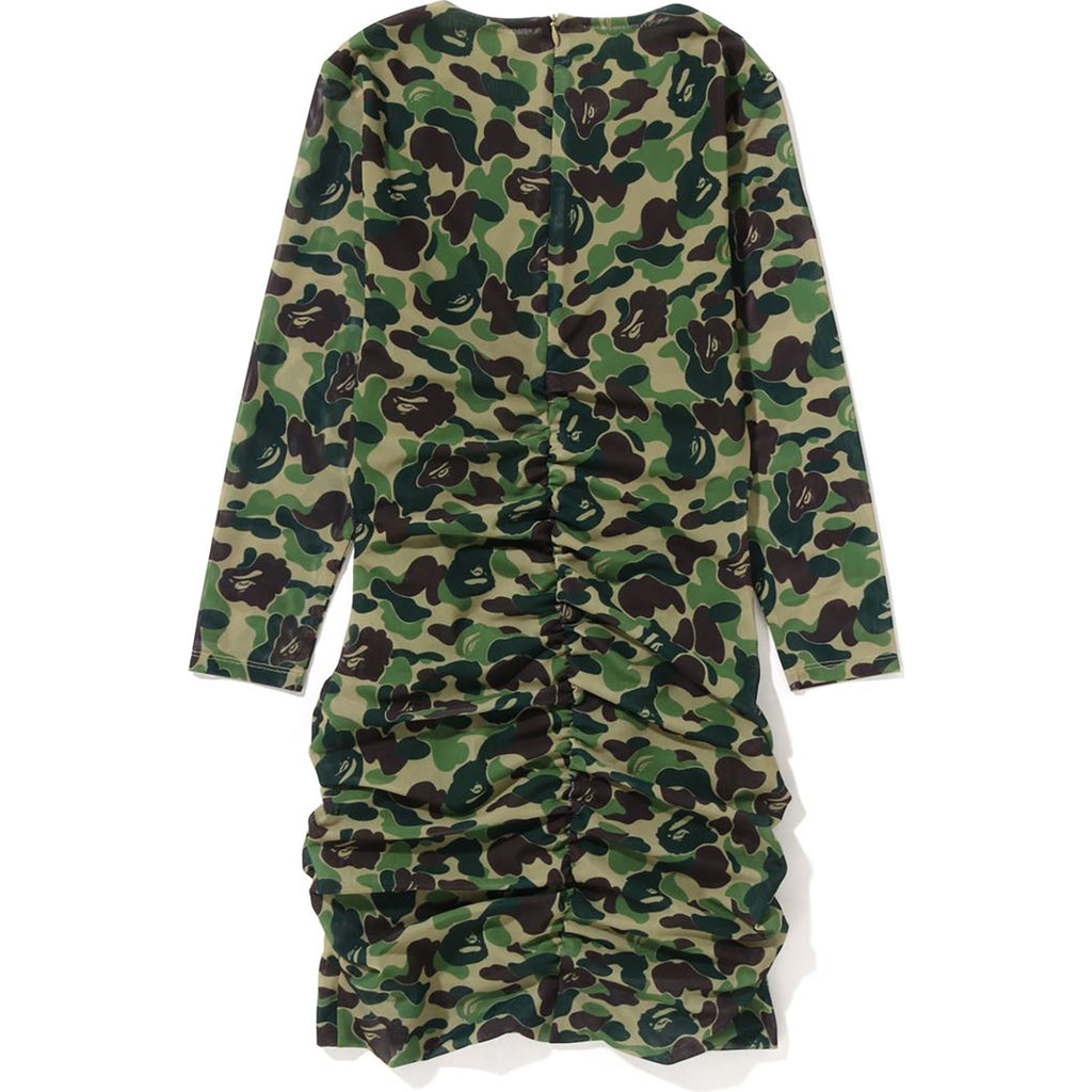 ABC CAMO MESH GATHERED ONEPIECE LADIES