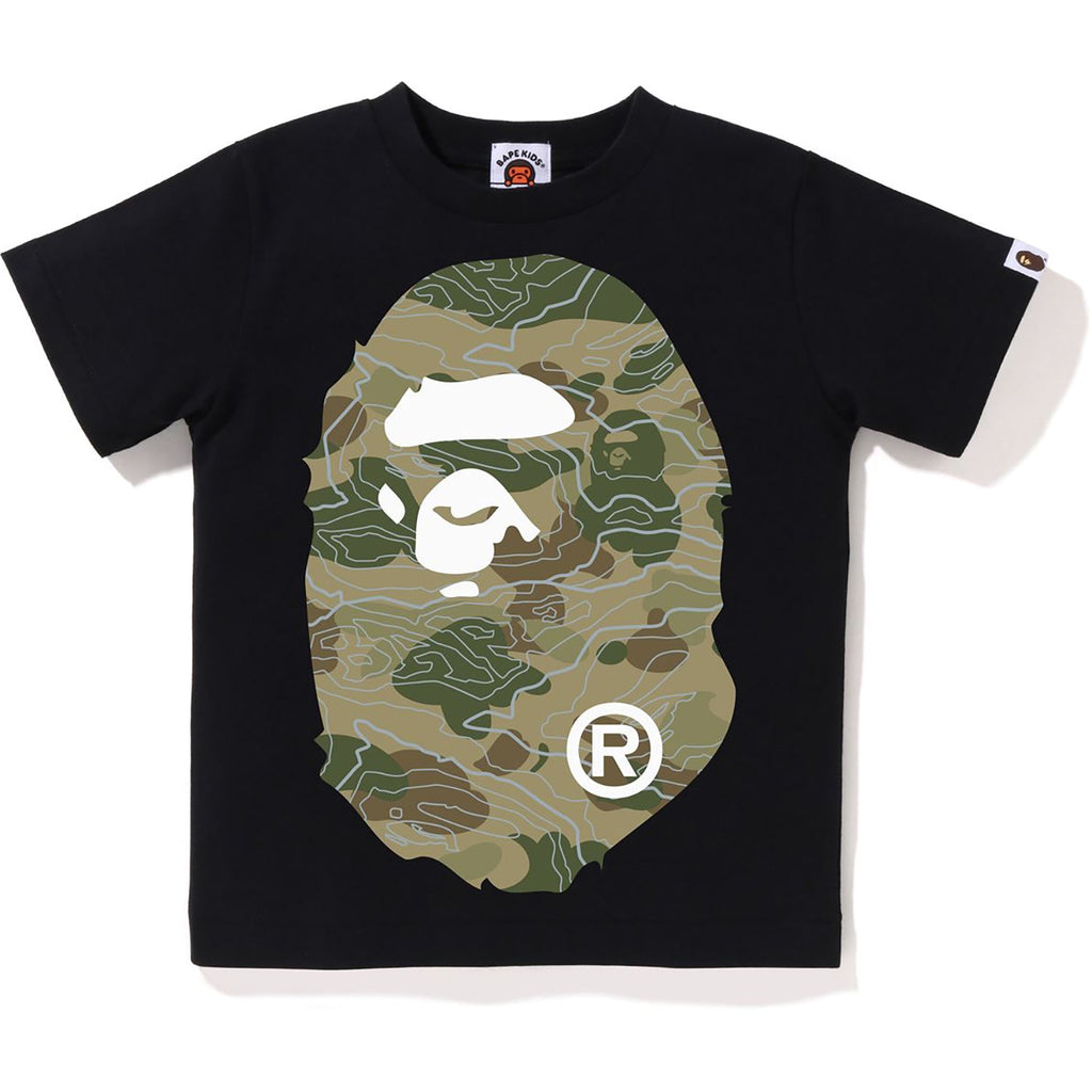 LAYERED LINE CAMO BIG APE HEAD TEE KIDS