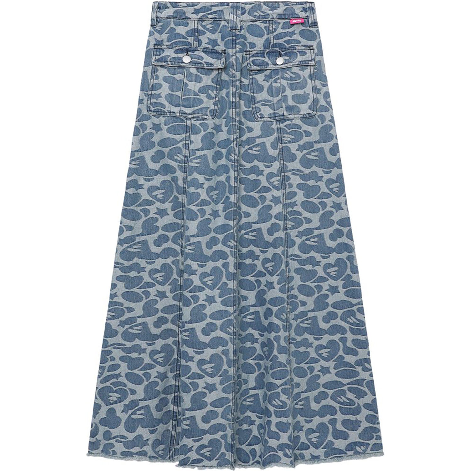 APEE PATTERN DENIM LONG SKIRT LADIES