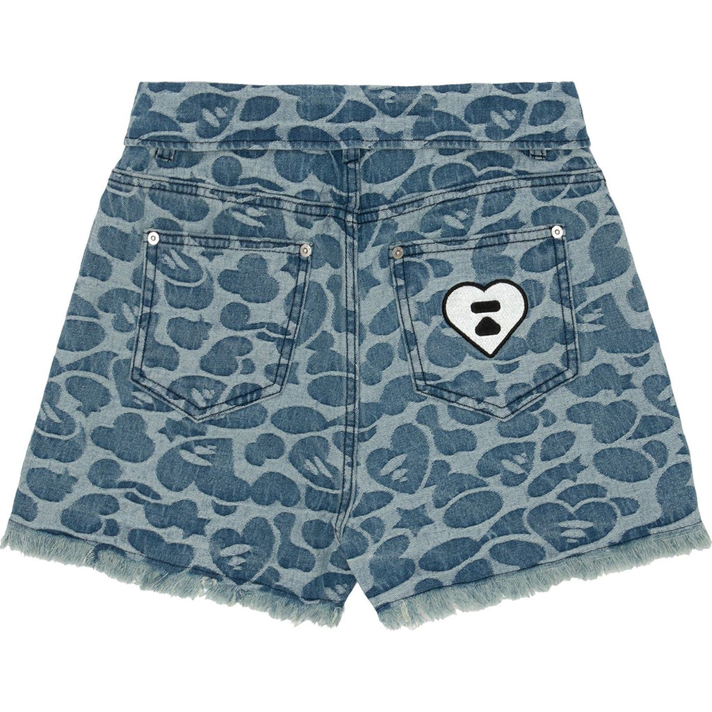 APEE BITE FLIP PATTERN DENIM SHORTS #1 LADIES