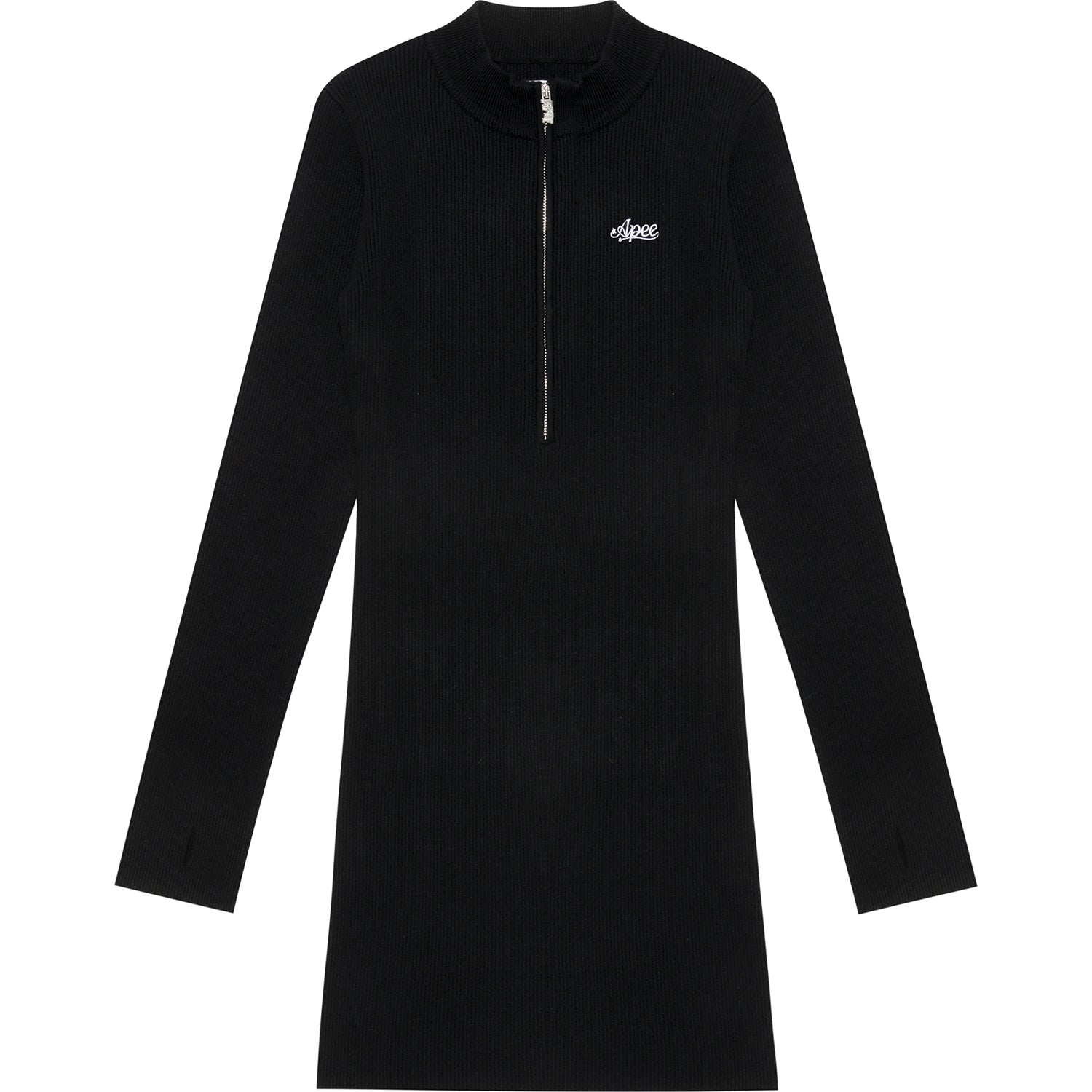 APEE RIBBED ZIP-UP KNIT DRESS LADIES
