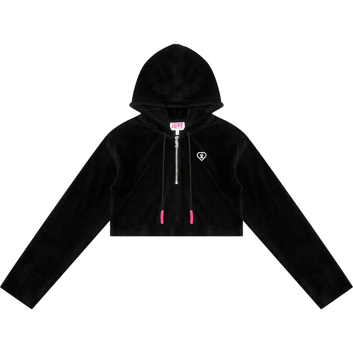 APEE CROPPED ZIP UP HOODIE LADIES