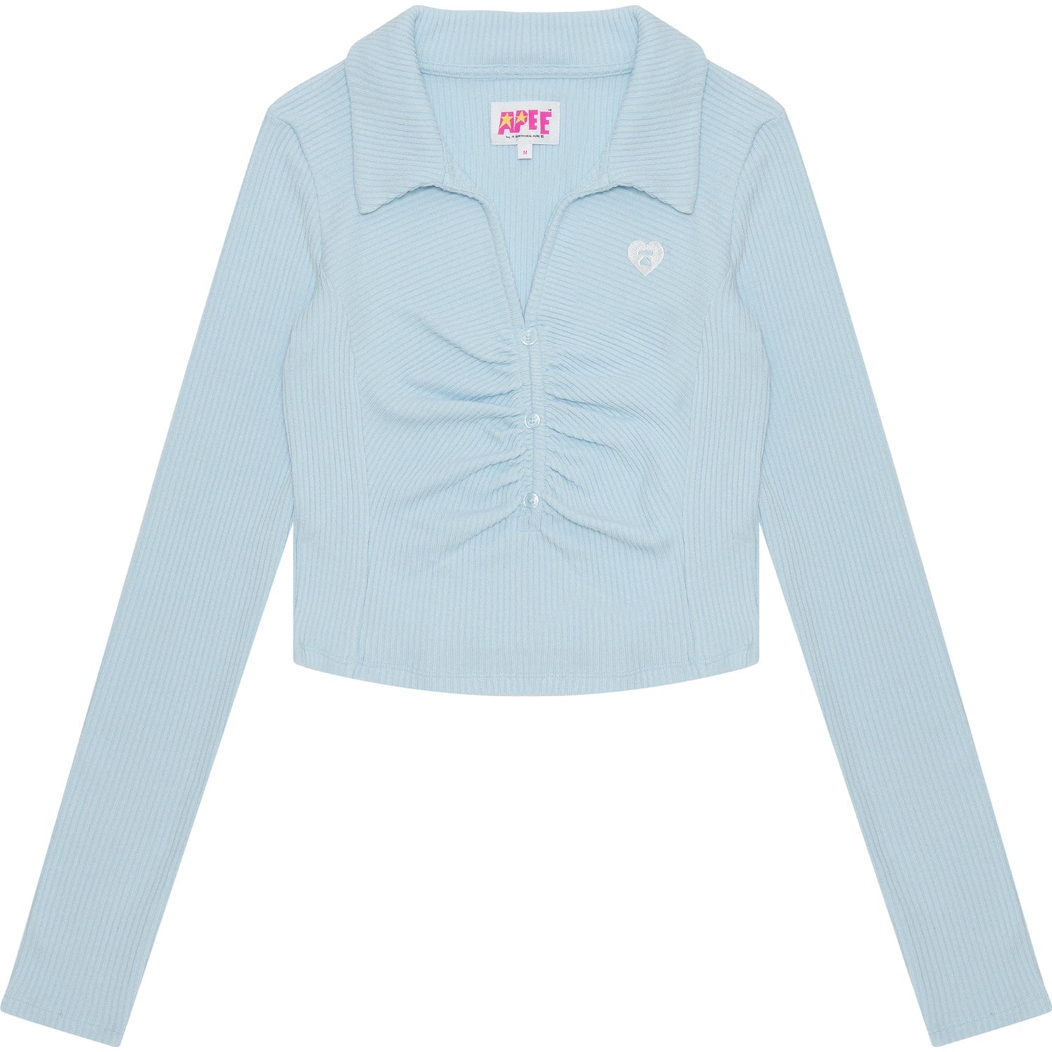 APEE BUTTON UP CROPPED TOP LADIES