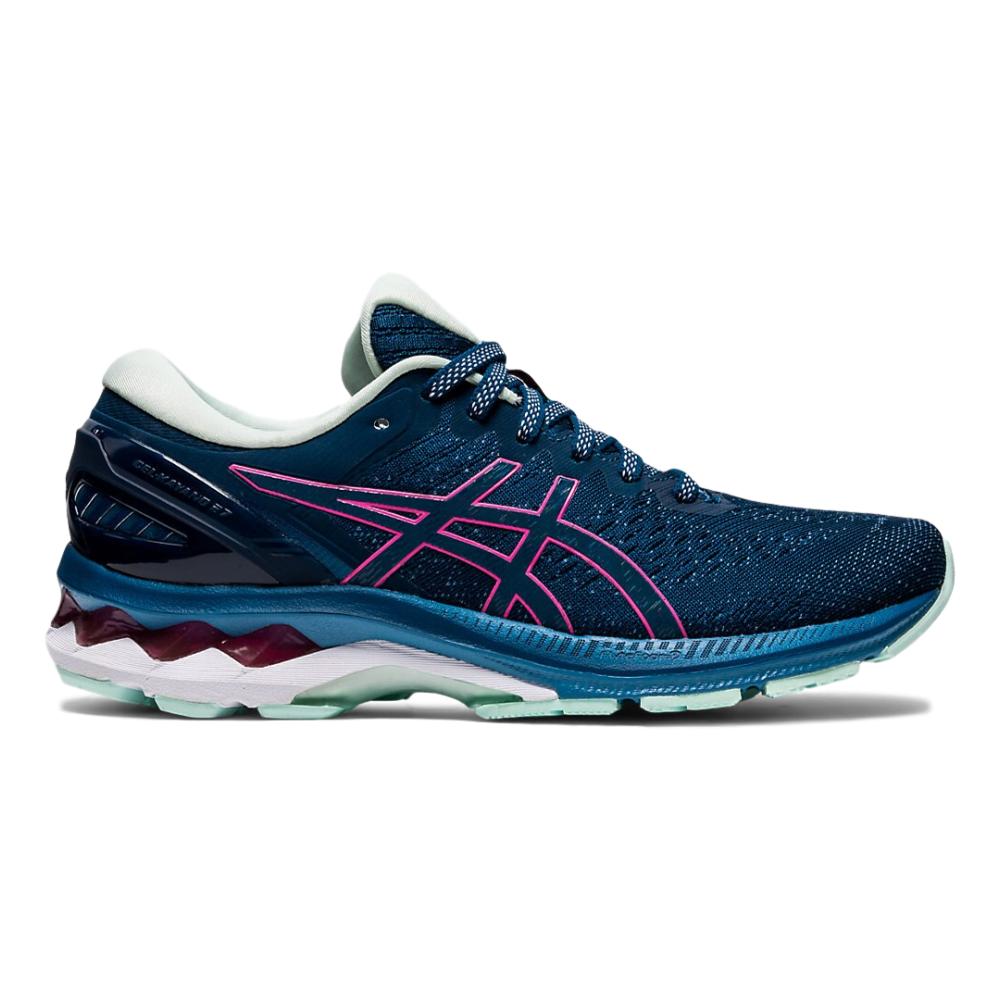 Women's Asics Gel-Kayano 27, MAKO Blue/HOT Pink, 11 B Medium