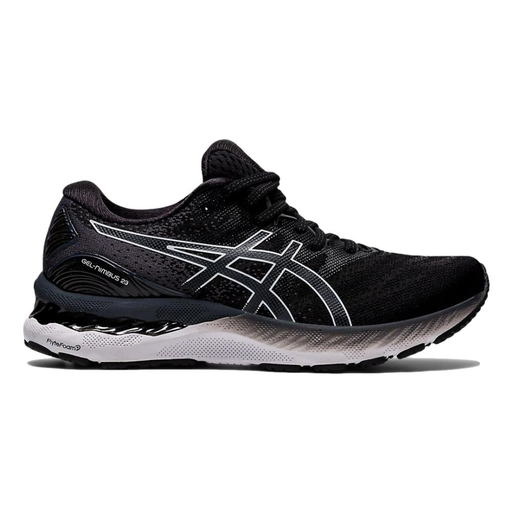 Women's Asics Gel-Nimbus 23, Black/White, 7.5 B Medium