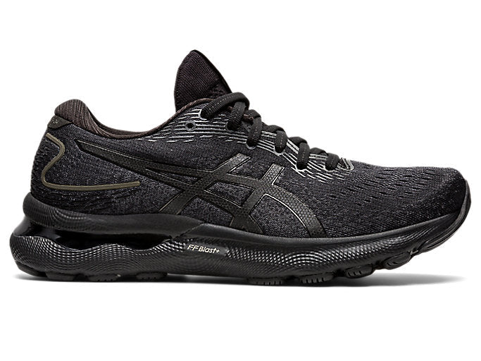 Women's Asics Gel-Nimbus 24, Black/Black, 9 D Wide