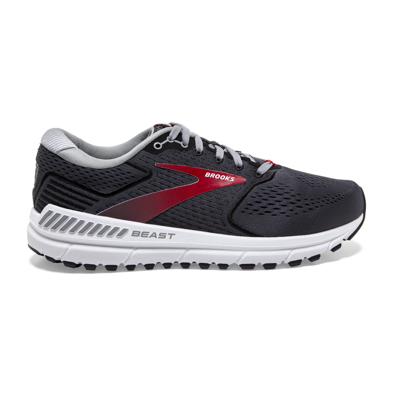 Men's Brooks Beast '20, Blackened Pearl/Black/Red, 10.5 2E Wide