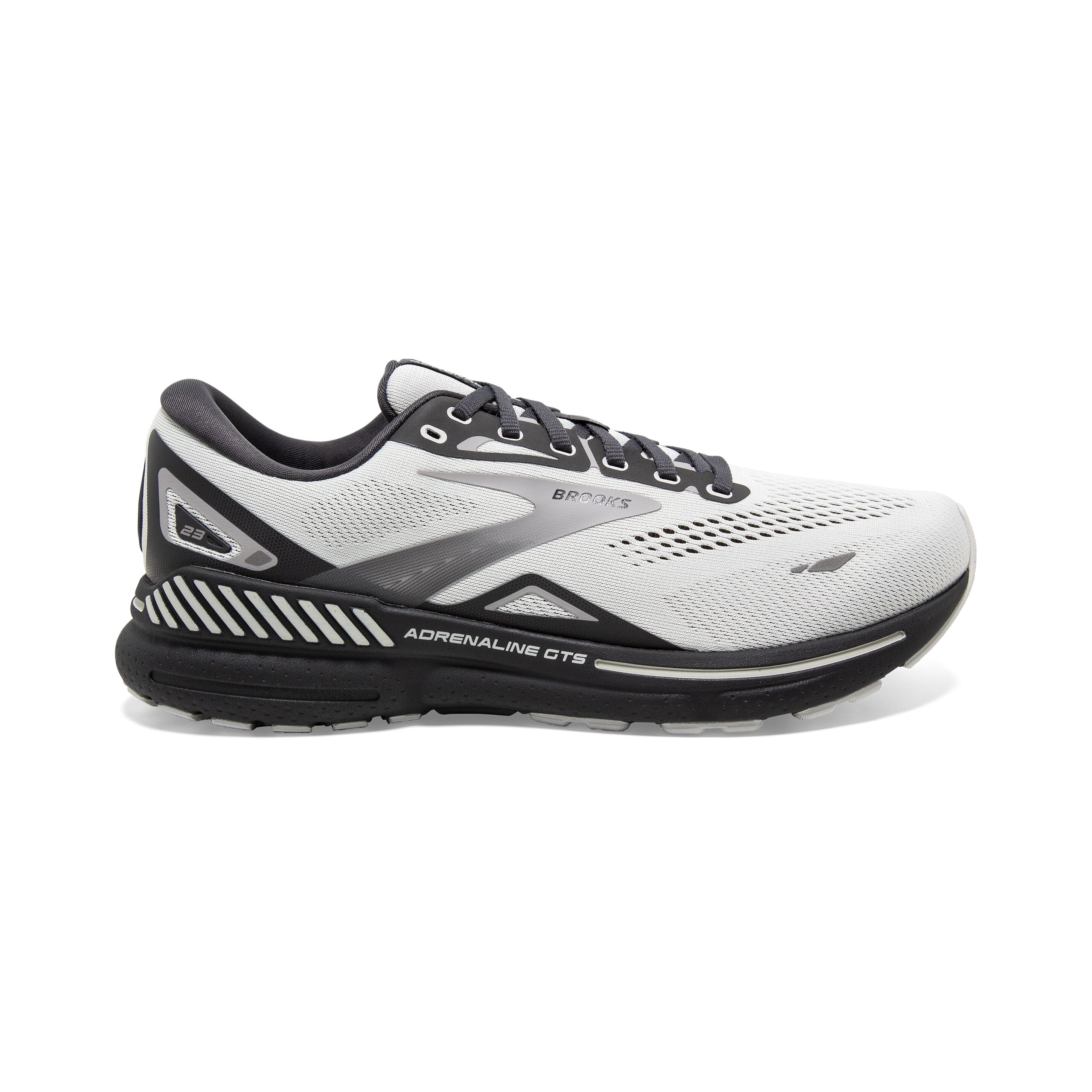 Men's Brooks Adrenaline GTS 23, Oyster/Ebony/Alloy, 10 2E Wide