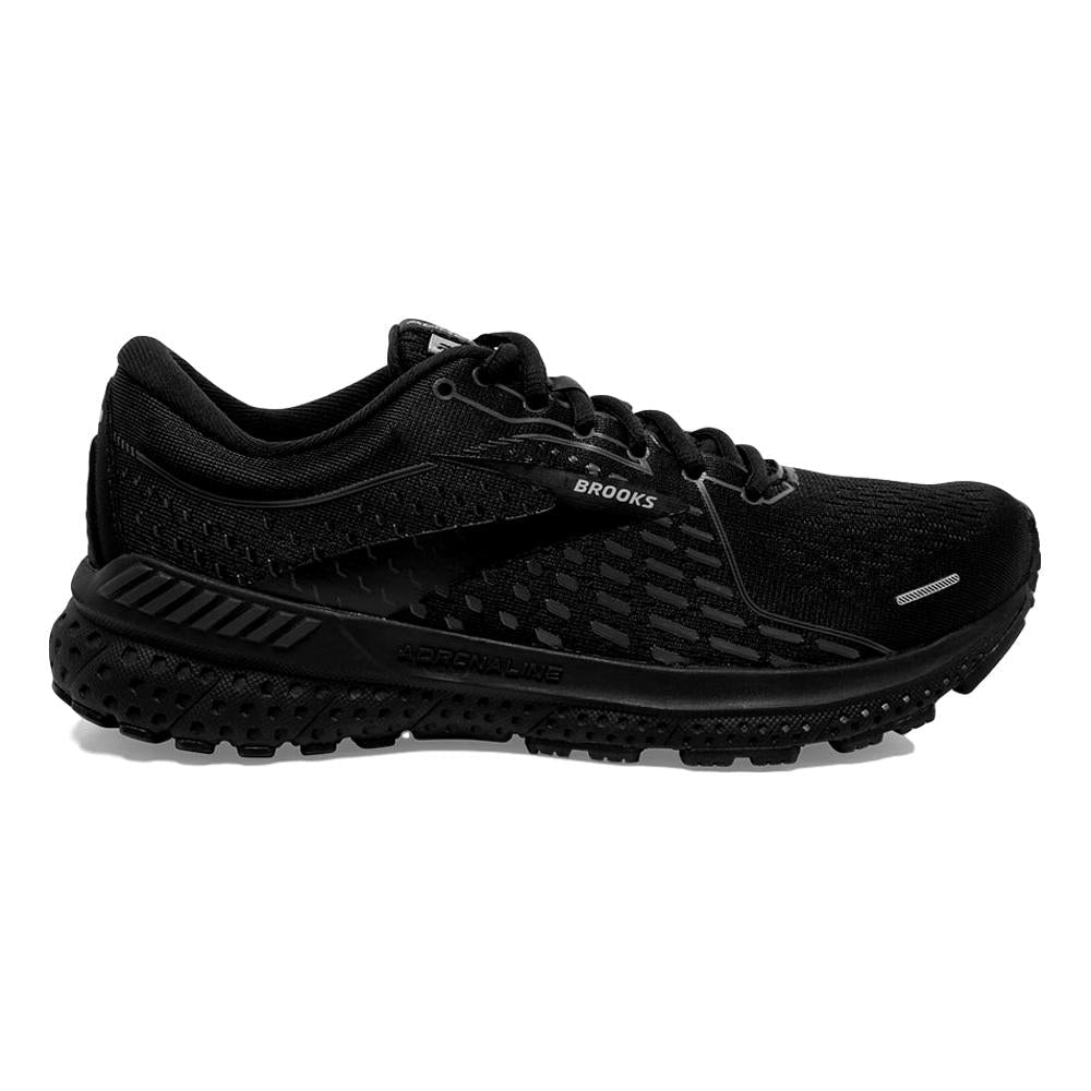 Women's Brooks Adrenaline GTS 21, Black/Black/Ebony, 7 D Wide