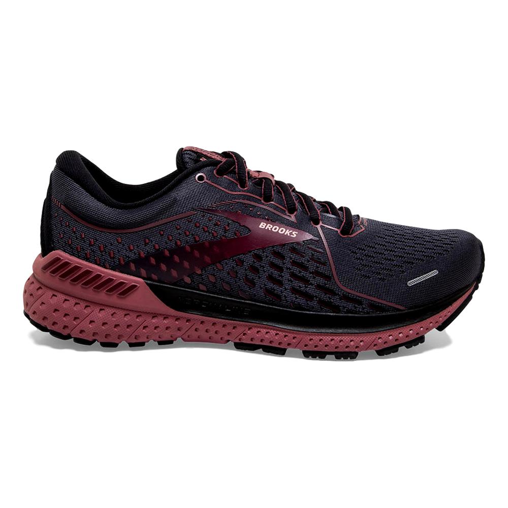 Women's Brooks Adrenaline GTS 21, Black/Blackened Pearl/Nocturne, 9.5 D Wide