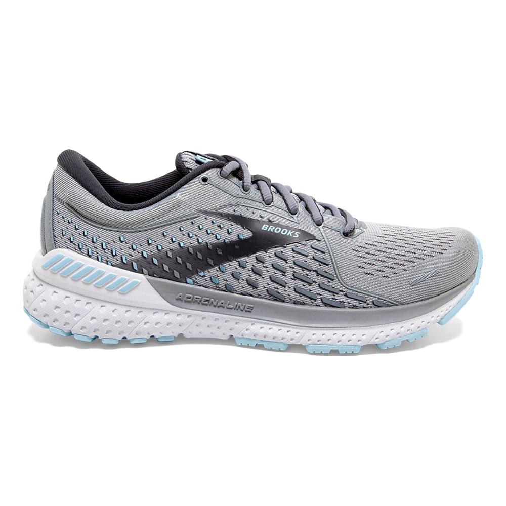 Women's Brooks Adrenaline GTS 21, Oyster/Alloy/Light Blue, 8.5 2A Narrow