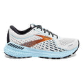 Women's Brooks Adrenaline GTS 21, White/Alloy/Light Blue, 6.5 D Wide