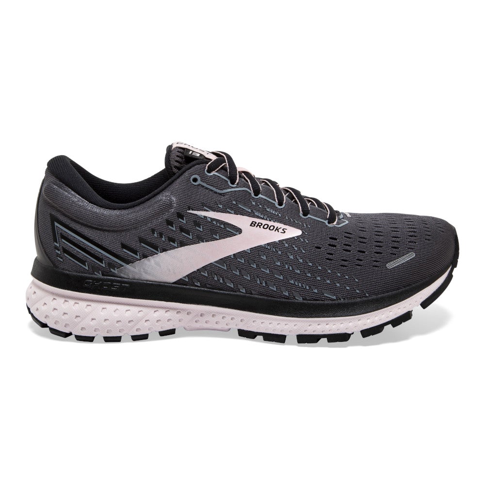 Women's Brooks Ghost 13, Black/Pearl/Hushed Violet, 11 D Wide