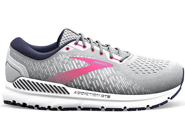 Women's Brooks Addiction GTS 15, Oyster/Peacoat/Lilac Rose, 6.5 B Medium