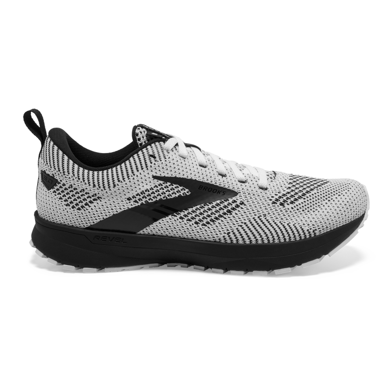 Women's Brooks Revel 5, White/Black, 9 B Medium