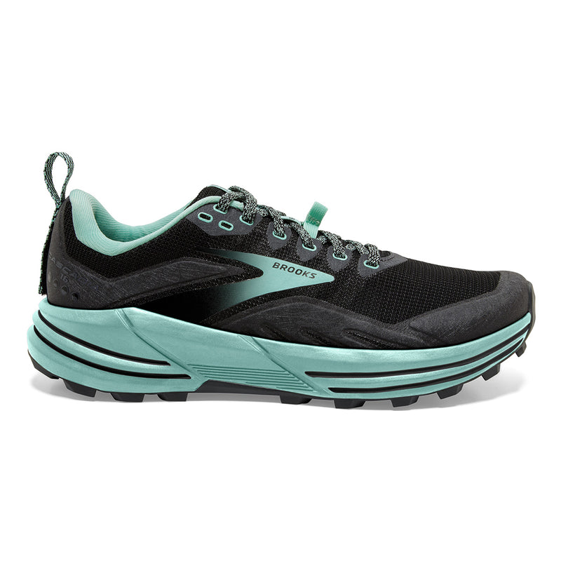 Women's Brooks Cascadia 16, Black/Ebony/Yucca, 5 B Medium
