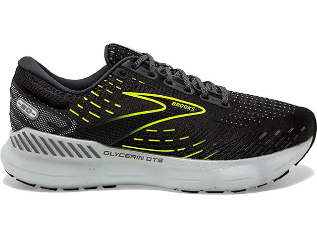 Women's Brooks Glycerin GTS 20, Ebony/White/Nightlife, 11.5 B Medium