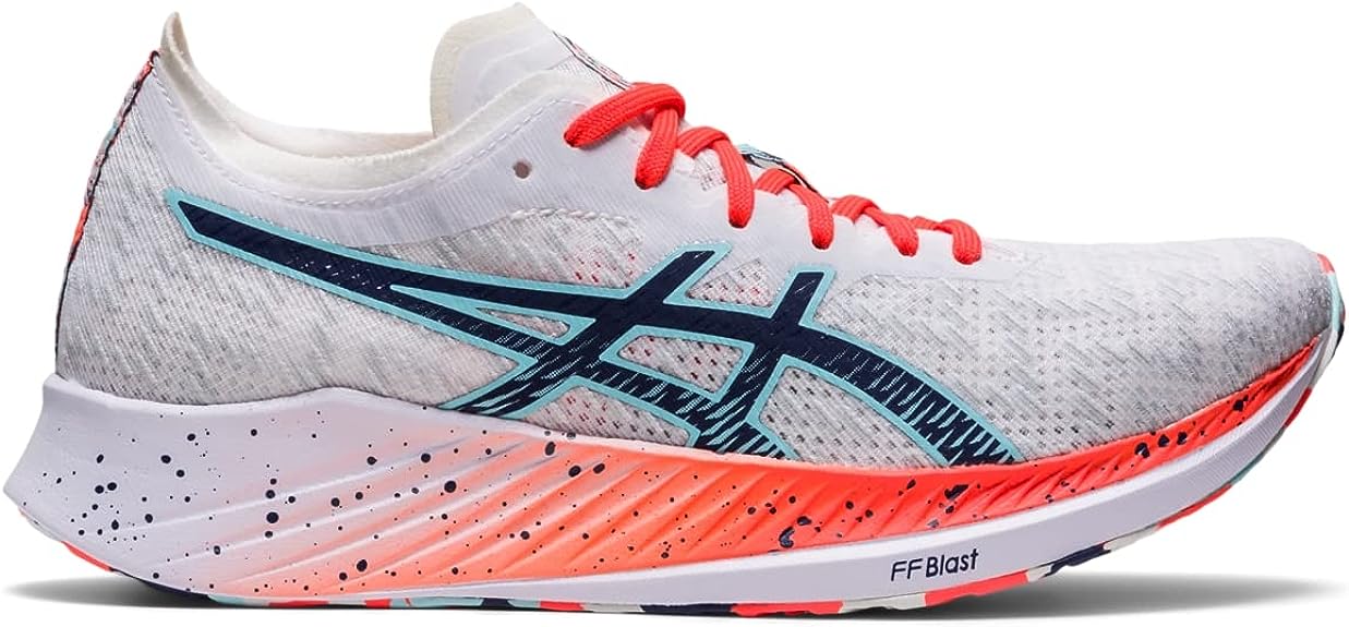 Women's Asics Magic Speed, White/Thunder Blue, 8 B Medium