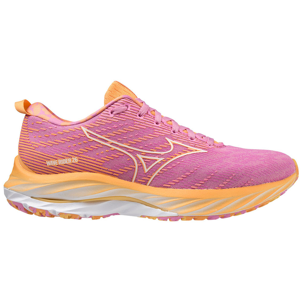 Women's Mizuno Wave Rider 26 Roxy, Cyclamen/White, 8 B Medium