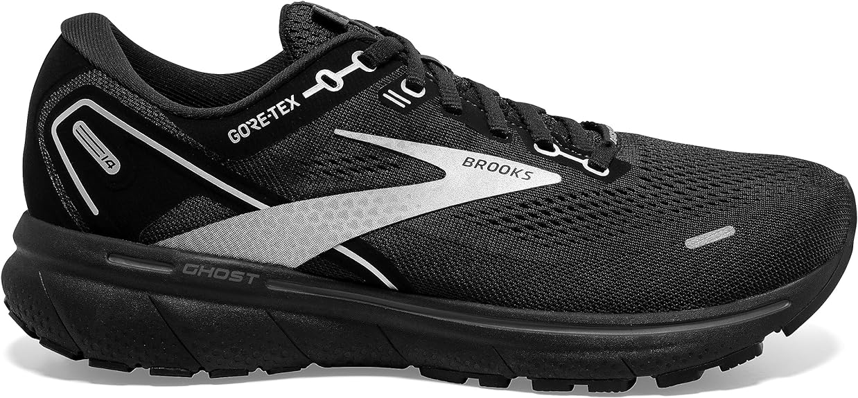 Men's Brooks Ghost 14 GTX, Black/Black/Ebony, 8 D Medium