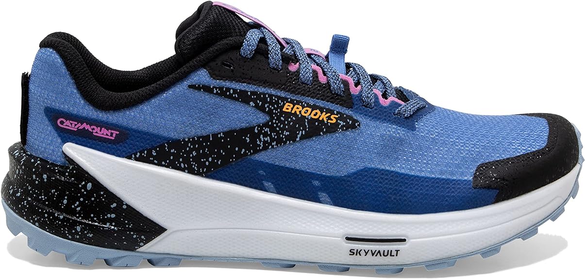 Women's Brooks Catamount 2, Blue/Black/Yellow, 7.5 B Medium