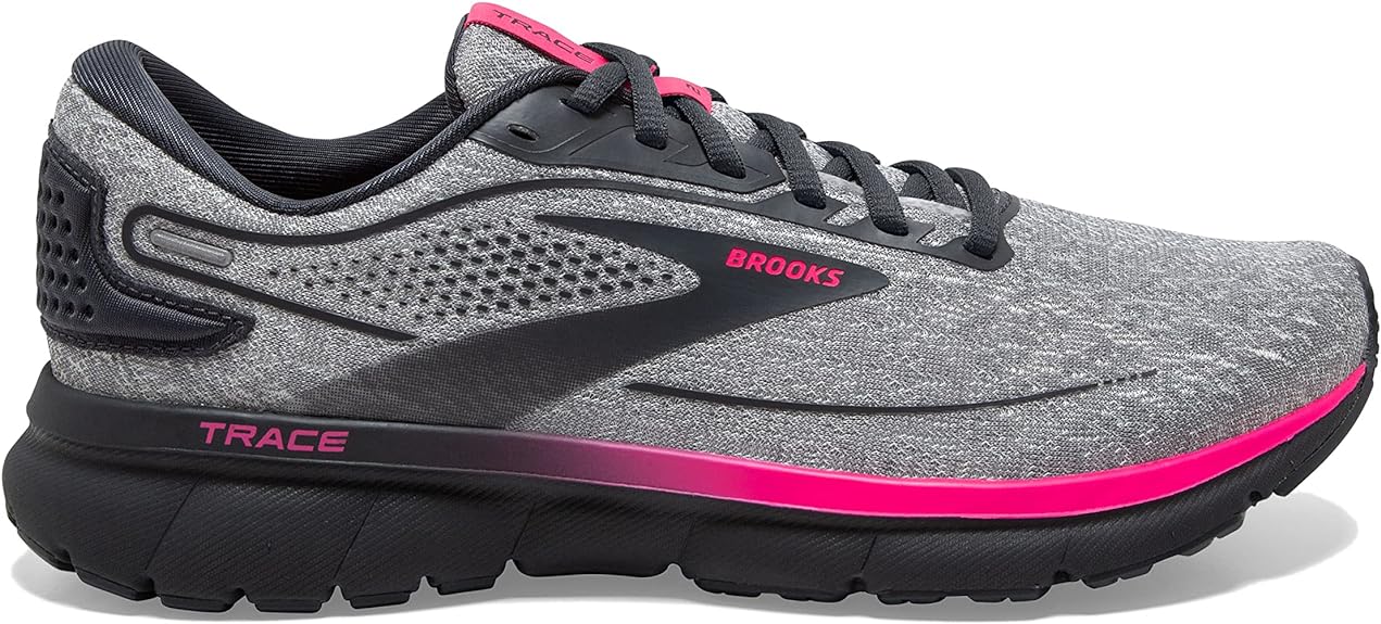 Women's Brooks Trace 2, Oyster/Ebony/Pink, 10.5 B Medium