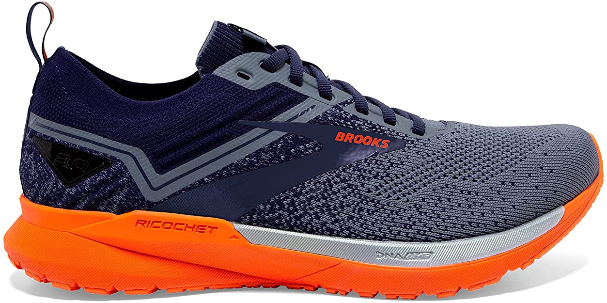 Men's Brooks Ricochet 3, Navy/Grey/Scarlet, 12 D Medium
