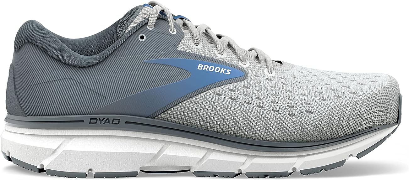 Women's Brooks Dyad 11, Grey/White/Blue, 9 D Medium