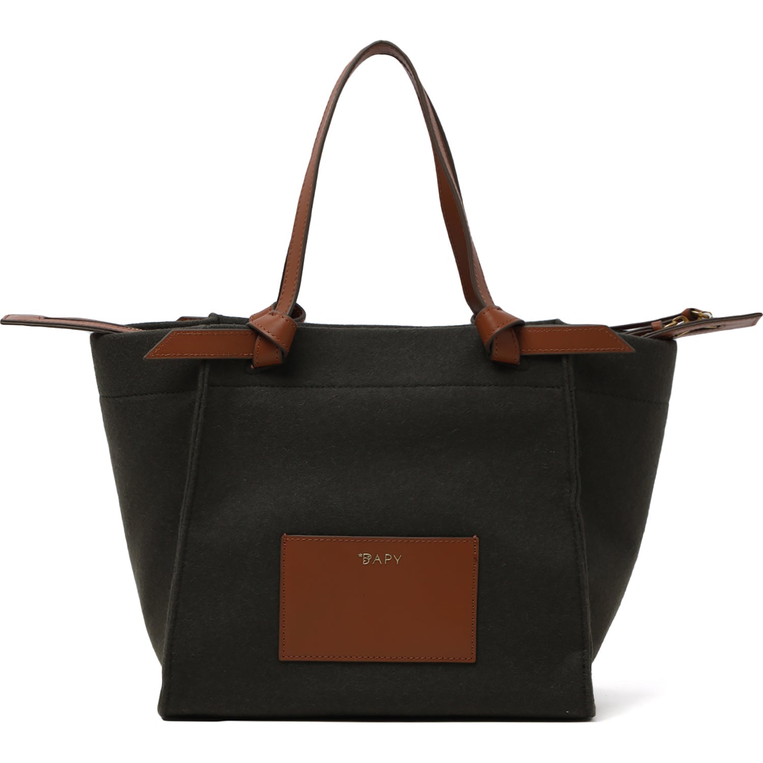 BAPY KNOTTED HANDLES FLANNEL BAG LADIES