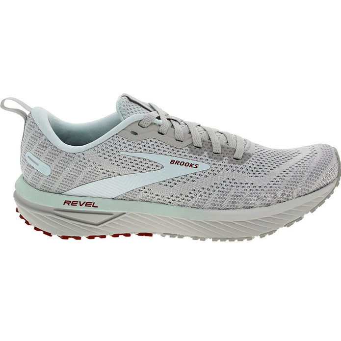 Women's Brooks Revel 6, Oyster Mushroom/Alloy/Blue, 9 B Medium