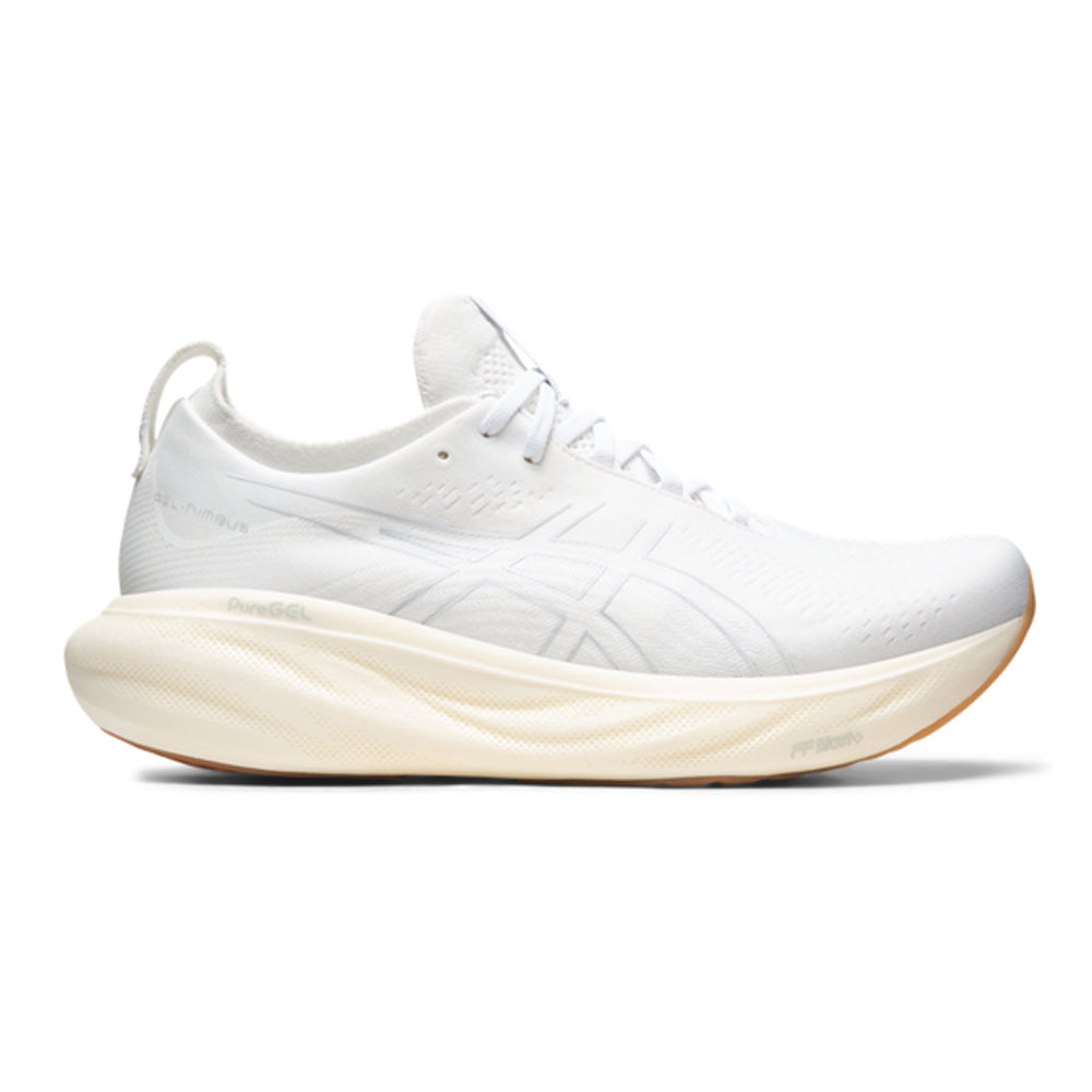 Men's Asics Gel-Nimbus 25, White/White, 9.5 D Medium