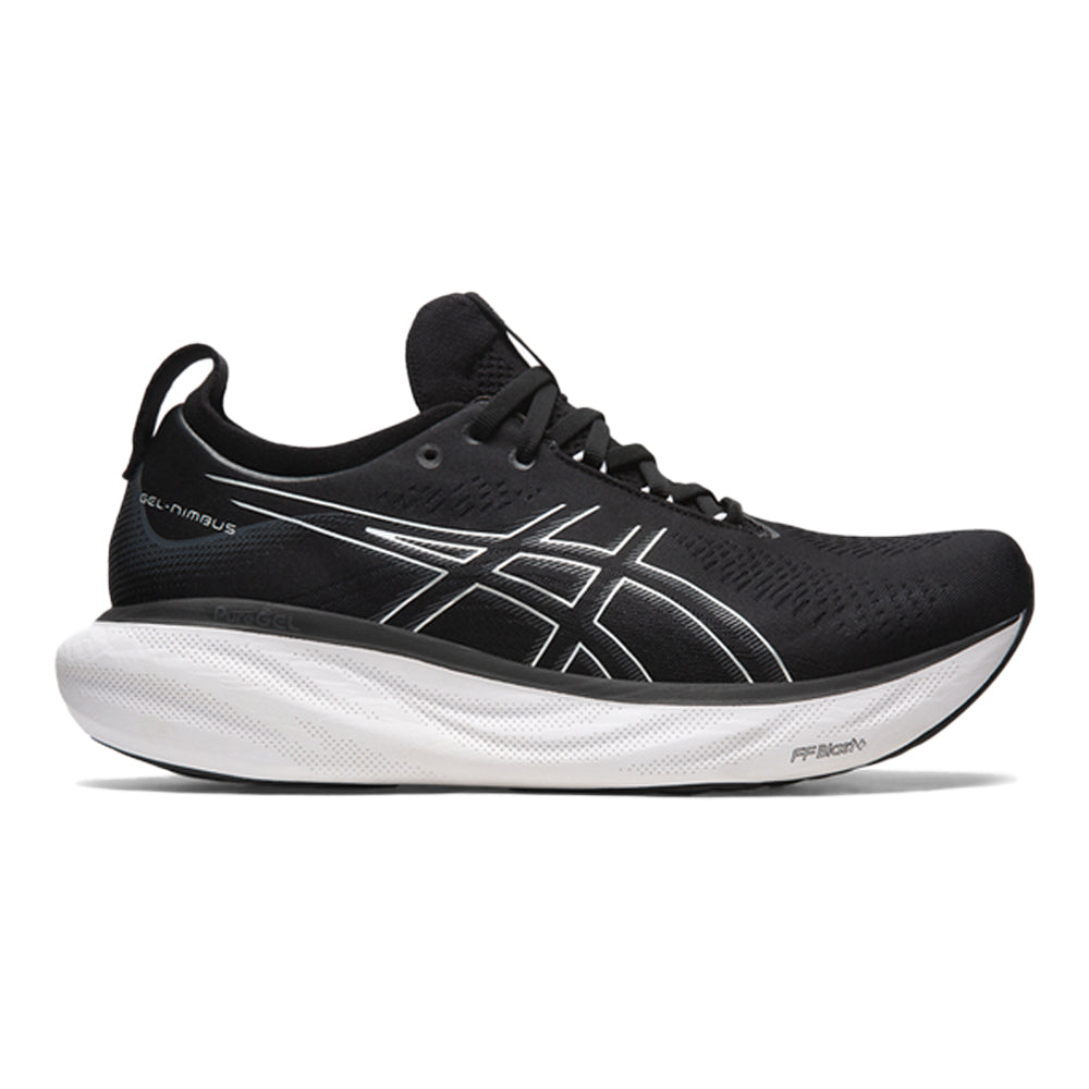 Men's Asics Gel-Nimbus 25, Black/Pure Silver, 8 D Medium