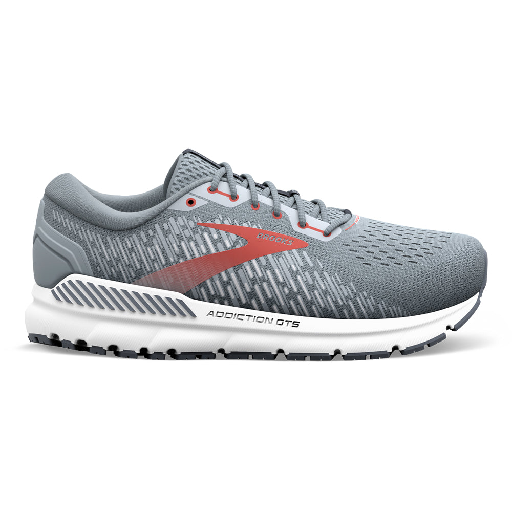 Men's Brooks Addiction GTS 15, Grey/Ebony/Chili Oil, 11.5 4E Extra Wide