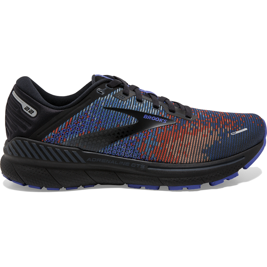 Men's Brooks Adrenaline GTS 22, Royal Blue/Black/Grey, 13 D Medium