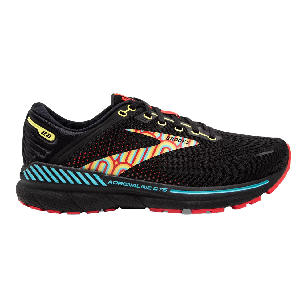 Men's Brooks Adrenaline GTS 22, Black/Blue/Bittersweet, 14 D Medium
