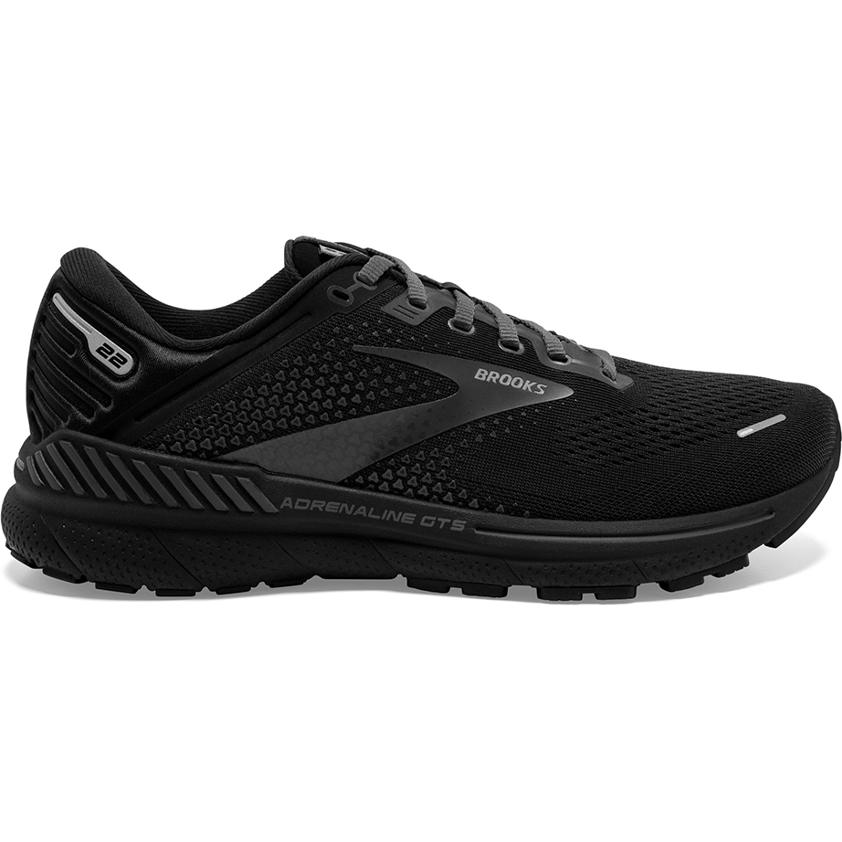 Men's Brooks Adrenaline GTS 22, Black/Black/Ebony, 8 4E Extra Wide