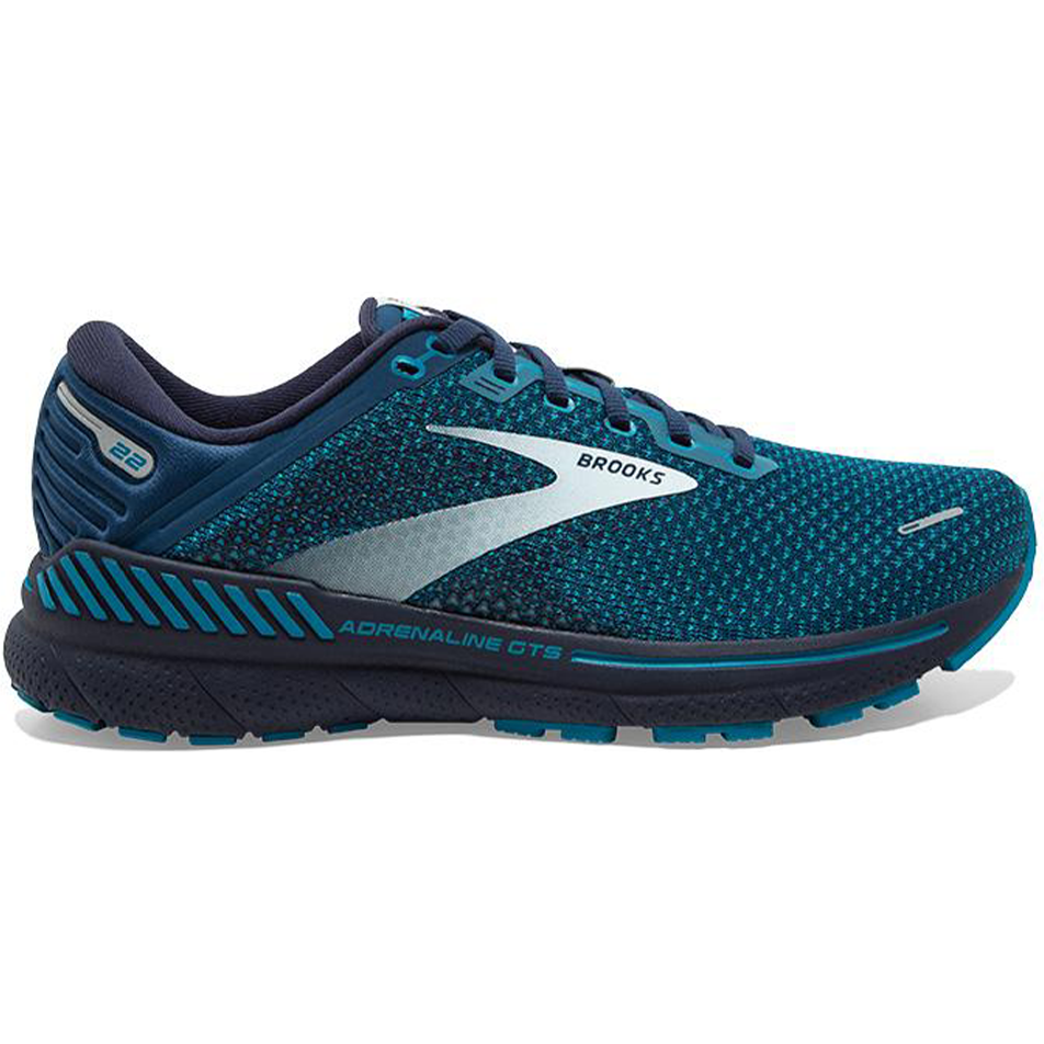 Men's Brooks Adrenaline GTS 22, Titan/Teal/Grey, 9.5 D Medium