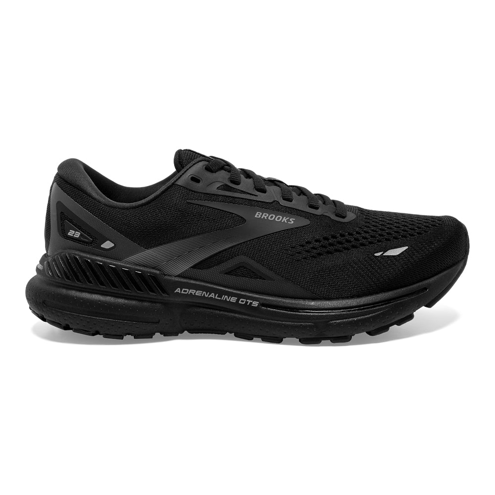 Men's Brooks Adrenaline GTS 23, Black/Black/Ebony, 10 D Medium