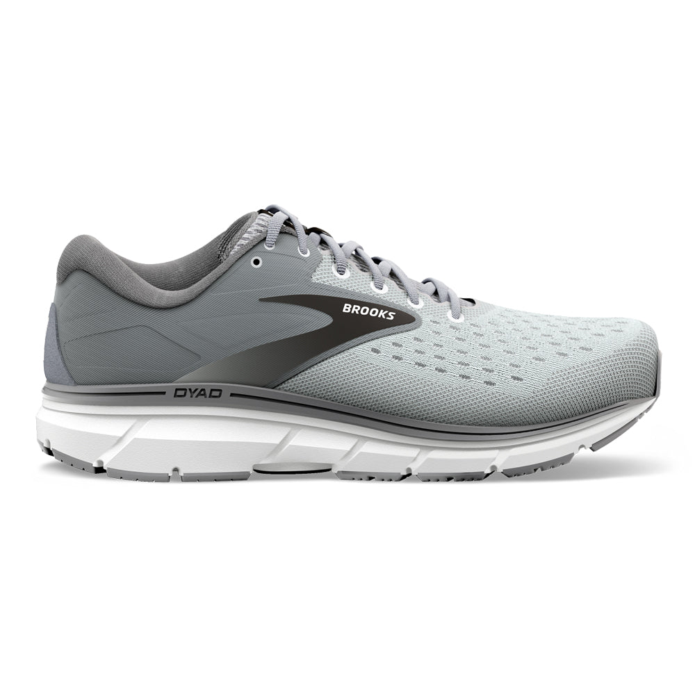 Men's Brooks Dyad 11, Grey/Black/White, 8.5 4E Extra Wide
