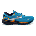 Men's Brooks Ghost 15 GTX, Blue/Peacoat/Orange, 9 D Medium