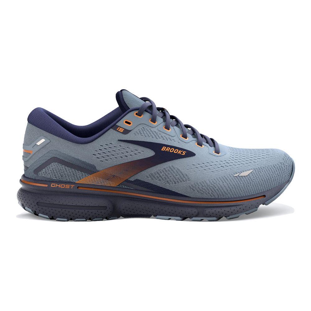 Men's Brooks Ghost 15, Flintstone/Peacoat/Oak, 8 D Medium