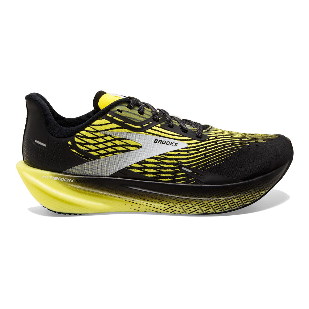 Men's Brooks Hyperion Max, Black/Blazing Yellow/White, 10 D Medium
