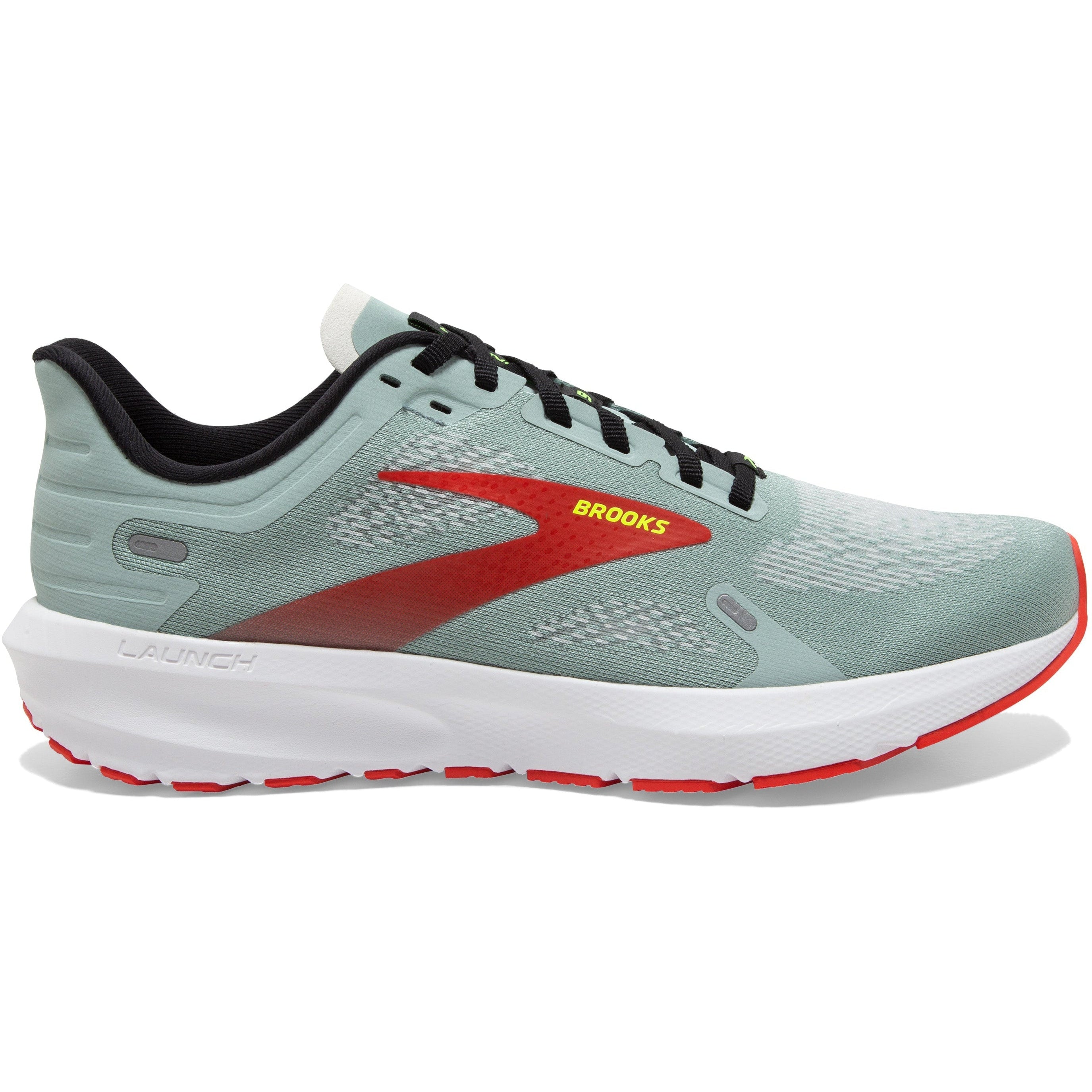 Men's Brooks Launch 9, Blue Surf/Black/Cherry Tomato, 8.5 D Medium