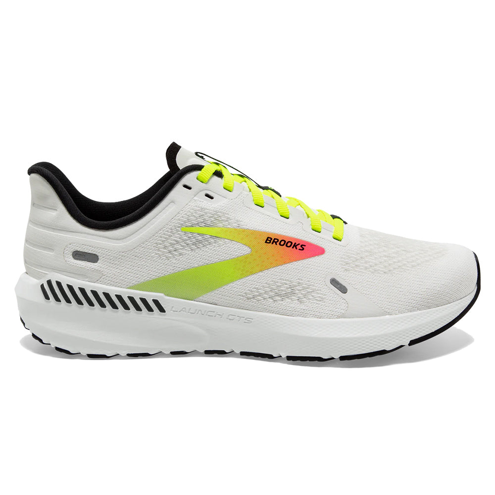 Men's Brooks Launch 9, White/Pink/Nightlife, 9.5 D Medium