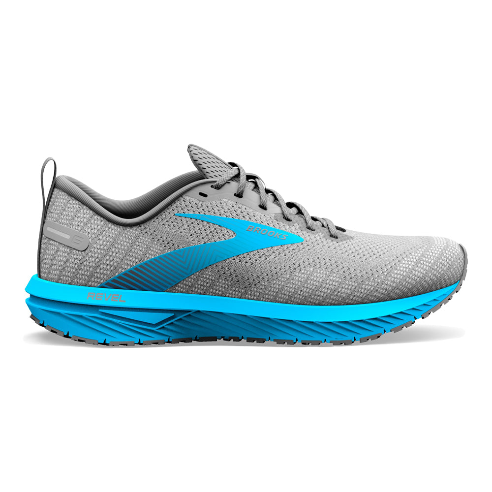 Men's Brooks Revel 6, Blackened Pearl/Blue, 15 D Medium